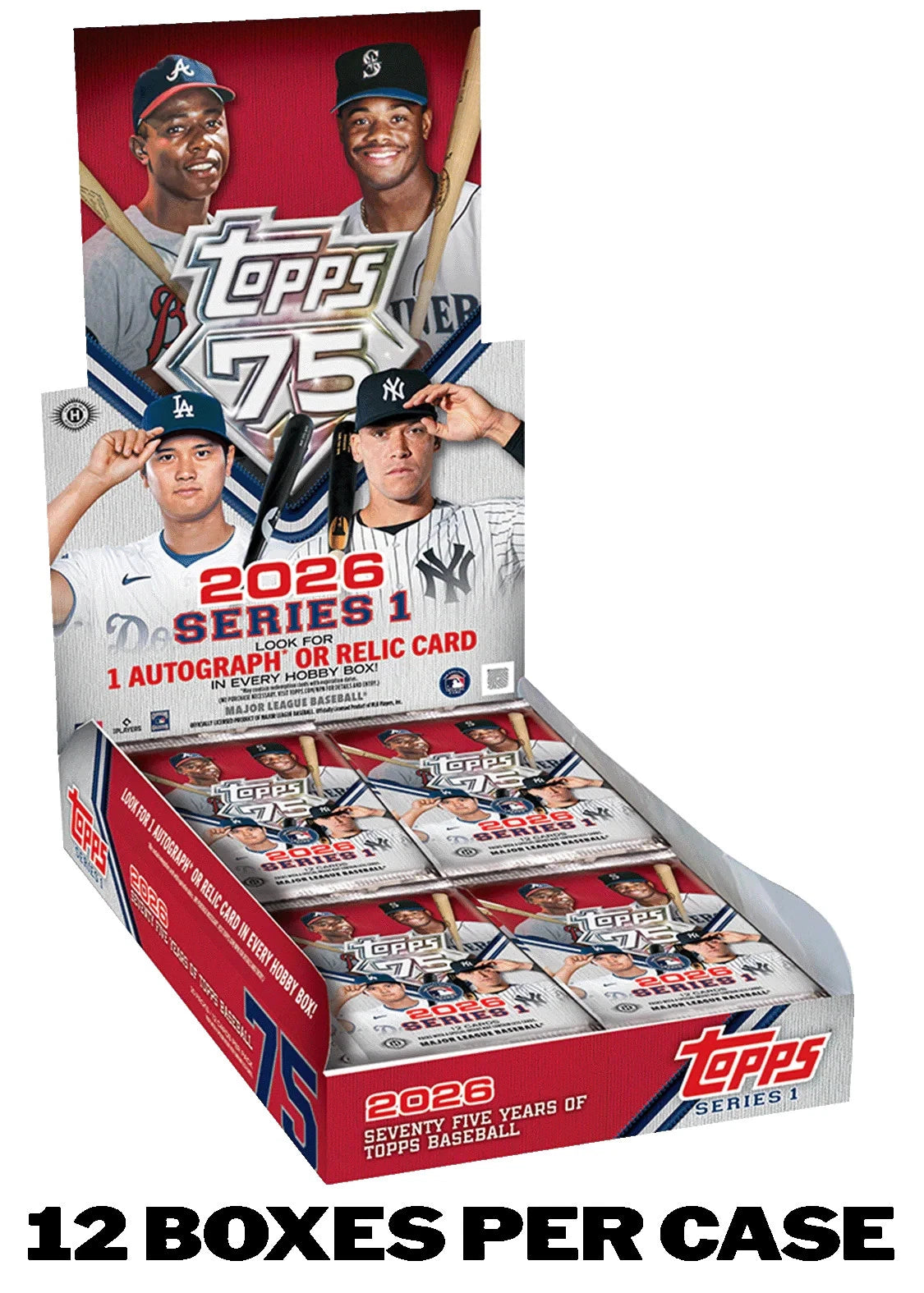 2026 TOPPS SERIES 1 S1 BASEBALL - FACTORY SEALED - 12 BOX HOBBY CASE -