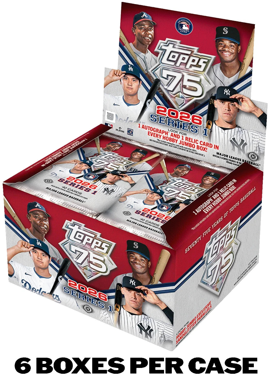 2026 TOPPS SERIES 1 S1 BASEBALL - FACTORY SEALED - 6 BOX JUMBO CASE -